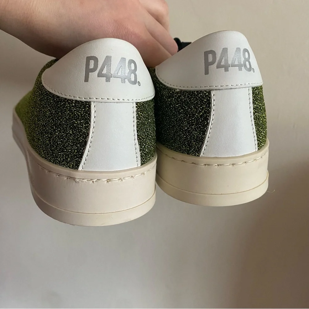 P448 Jack Lima Metallic Green Sneakers with Black Laces